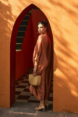 Tasuvure X MW Kaftan Knotted Dress - Tan