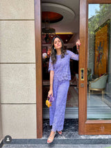 Tasuvure X MW Lilac schiffli co-ord set