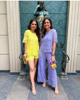 Tasuvure X MW Lilac schiffli co-ord set