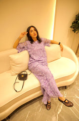 Tasuvure X MW Lilac schiffli co-ord set