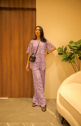 Tasuvure X MW Lilac schiffli co-ord set