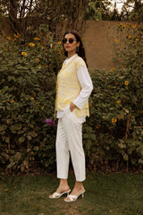 Tasuvure X MW Myra Skater waist coat with shirt - yellow