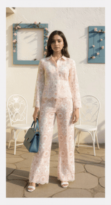 Tasuvure X MW  Pink cutwork set