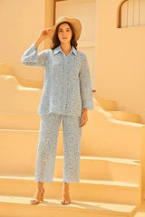 Tasuvure X MW  Powder blue cutwork set