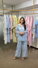 Tasuvure X MW  Powder blue cutwork set