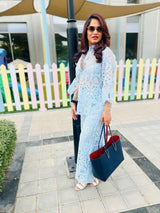 Tasuvure X MW  Powder blue cutwork set