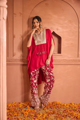 Tasuvure X MW Reyna Gara Glazed Kaia Kaftan Top -Red