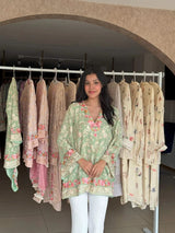 Tasuvure X MW Reyna Gara Rose Dust Top - Sage Green