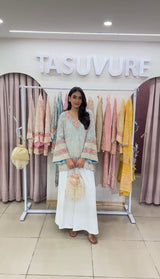 Tasuvure X MW Reyna Gara Rose Dust Top - Sky Blue