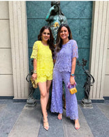 Tasuvure X MW Saachi Bhasin Daga in Lilac schiffli co-ord set