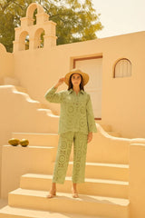 Tasuvure X MW  Sage green cutwork set