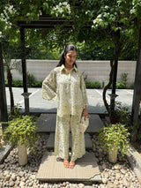 Tasuvure X MW  Sage green cutwork set