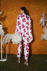 Tasuvure X MW Siciley Satin Co-ord Set - Printed Pink