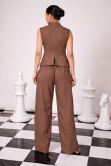 Tasuvure X MW Wellesley waistcoat- BROWN