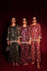 Tasuvure X MW Zaira Zardosi Sharara Set - Green