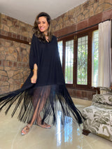 Mitaliwadhwa Black dress with fringe