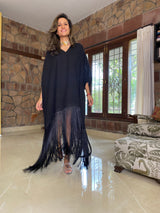 Mitaliwadhwa Black dress with fringe
