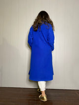 Mitaliwadhwa Blue and Pink fleece overcoat