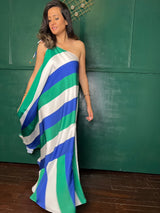 Mitaliwadhwa Blue Green and white stripe maxi