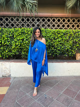 Mitaliwadhwa Blue off shoulder set