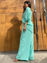 Mitaliwadhwa Blue ruched set