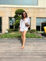 Mitaliwadhwa Cotton cut-work shorts set