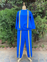 Mitaliwadhwa Cotton Knit Blue Fleece Sweatshirt Set