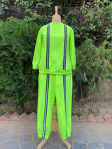 Mitaliwadhwa Cotton Knit Neon Fleece Sweatshirt Set