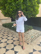 Mitaliwadhwa Cotton scallop shorts set