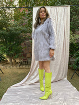 Mitaliwadhwa Faux Fur Lilac Dress