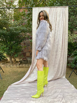 Mitaliwadhwa Faux Fur Lilac Dress