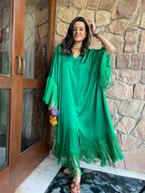 Mitaliwadhwa Green Frill Kaftan