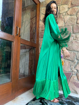 Mitaliwadhwa Green Frill Kaftan