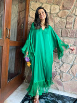 Mitaliwadhwa Green Frill Kaftan