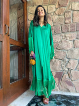 Mitaliwadhwa Green Frill Kaftan