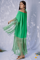 Mitaliwadhwa Green fringe dress