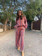 Mitaliwadhwa L Red stripe woolen set