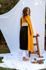 Mitaliwadhwa Mustard & Black Overcoat