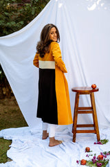 Mitaliwadhwa Mustard & Black Overcoat