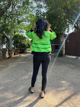 Mitaliwadhwa Neon Green Biker Jacket
