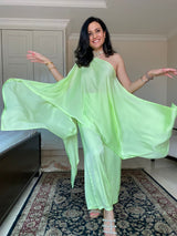 Mitaliwadhwa Off Shoulder Set- Neon Lime