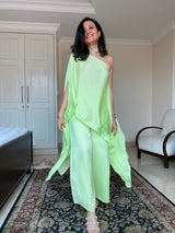 Mitaliwadhwa Off Shoulder Set- Neon Lime