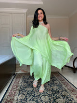 Mitaliwadhwa Off Shoulder Set- Neon Lime