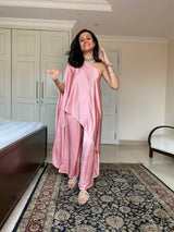 Mitaliwadhwa Off Shoulder Set- Onion Pink