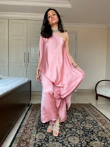 Mitaliwadhwa Off Shoulder Set- Onion Pink