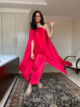 Mitaliwadhwa Off Shoulder Set Pataka Pink