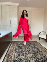 Mitaliwadhwa Off Shoulder Set Pataka Pink