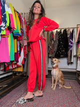 Mitaliwadhwa Orange Red Sweatshirt Set