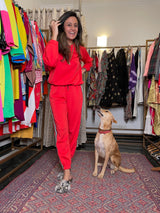 Mitaliwadhwa Orange Red Sweatshirt Set