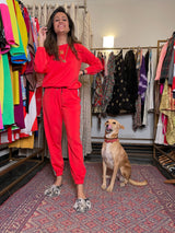 Mitaliwadhwa Orange Red Sweatshirt Set